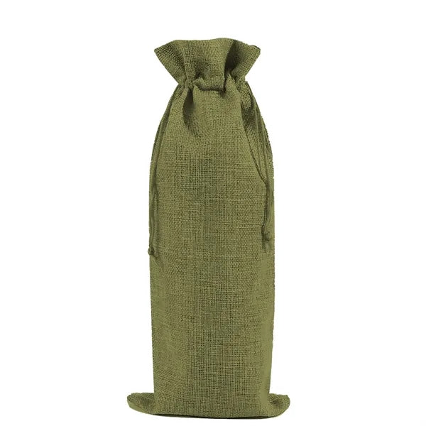 Burlap Wine Gift Bag Tote W/ Drawstring