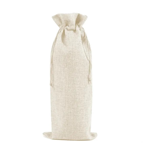 Burlap Wine Gift Bag Tote W/ Drawstring
