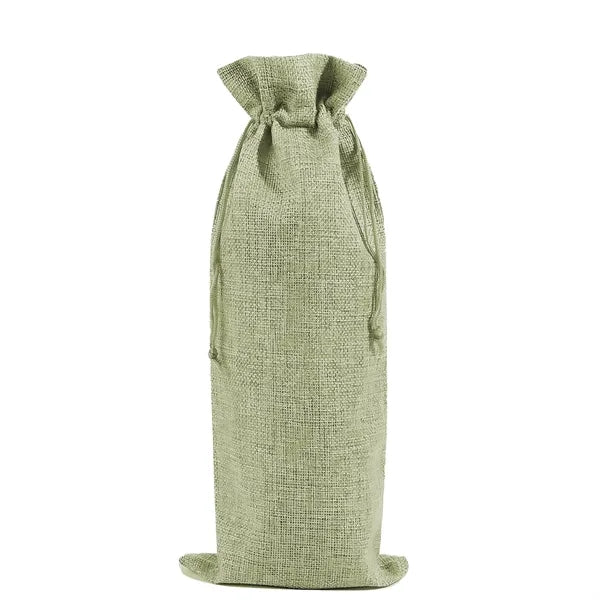 Burlap Wine Gift Bag Tote W/ Drawstring