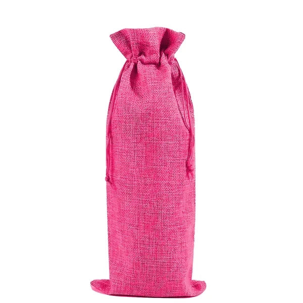 Burlap Wine Gift Bag Tote W/ Drawstring