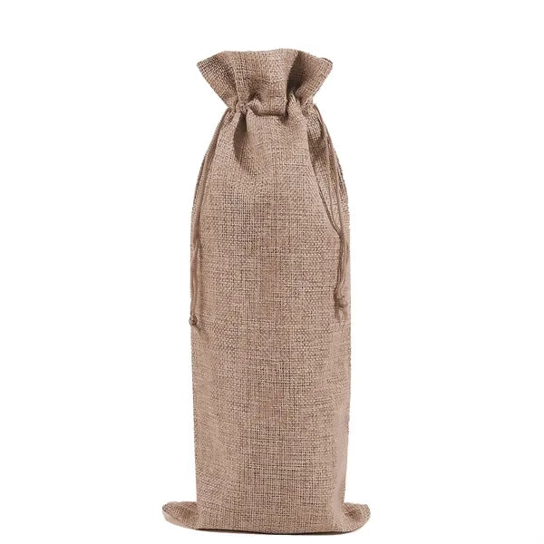 Burlap Wine Gift Bag Tote W/ Drawstring