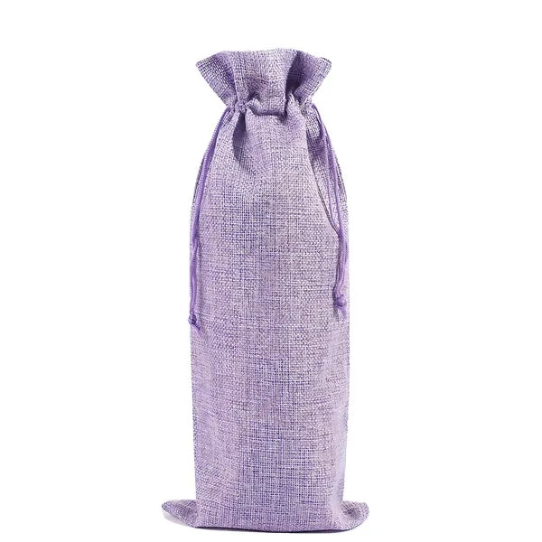 Burlap Wine Gift Bag Tote W/ Drawstring