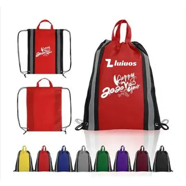Drawstring Backpacks Bag with Reflective Strip