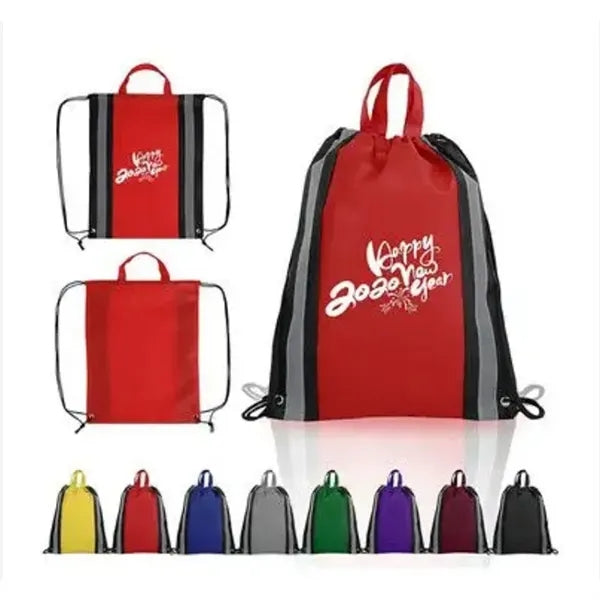 Drawstring Backpacks Bag with Reflective Strip