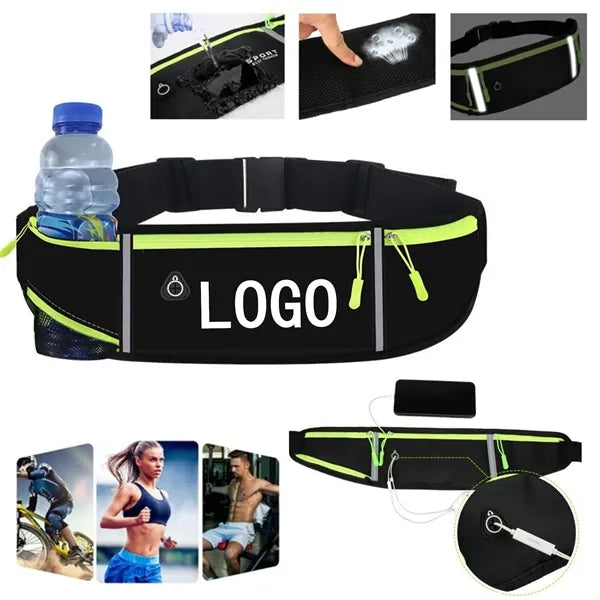 3 Zipper Fanny Pack With Bottle Holder