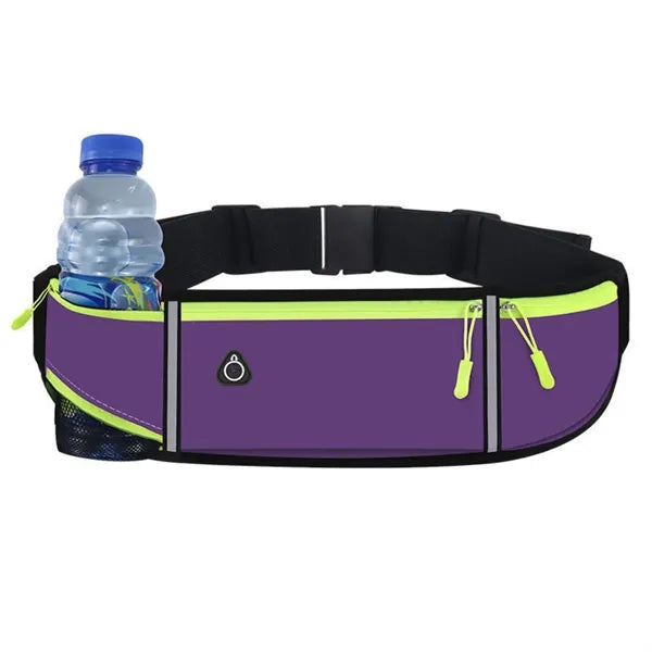 3 Zipper Fanny Pack With Bottle Holder