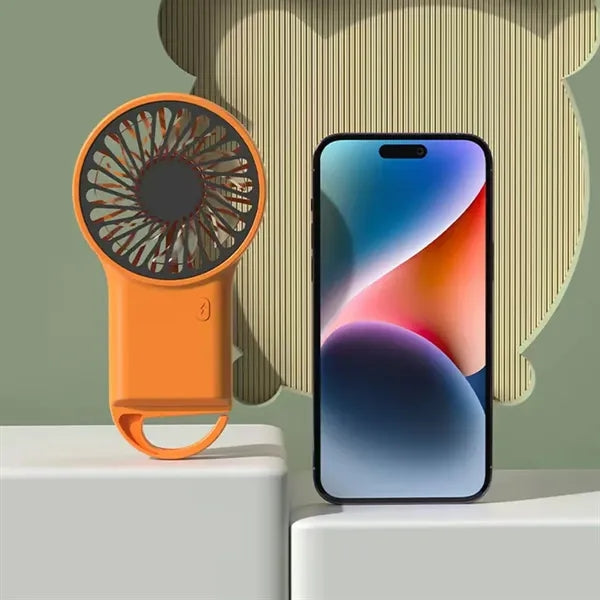 Portable Rechargeable Fan with Carabiner for Hiking & Travel