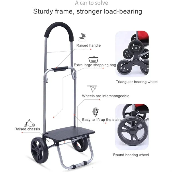 Portable Collapsible Shopping Bag With Wheels