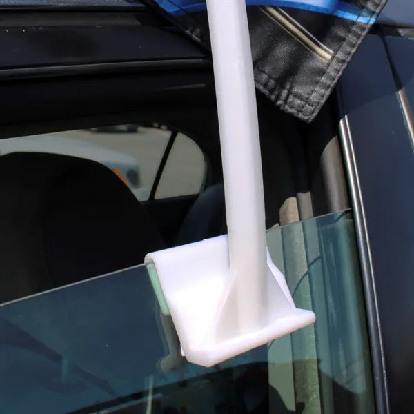 7.5" x 10.5" Double Sided Custom Car Flag on a Premium Staff