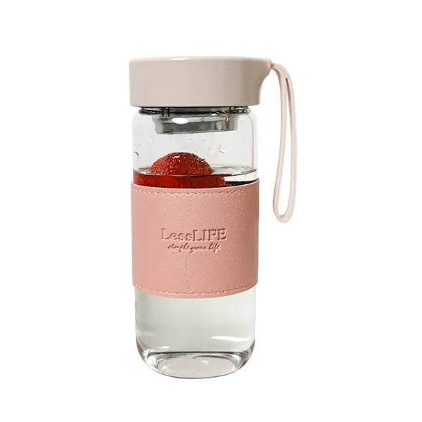 16oz Water Bottle with Leather Sleeve