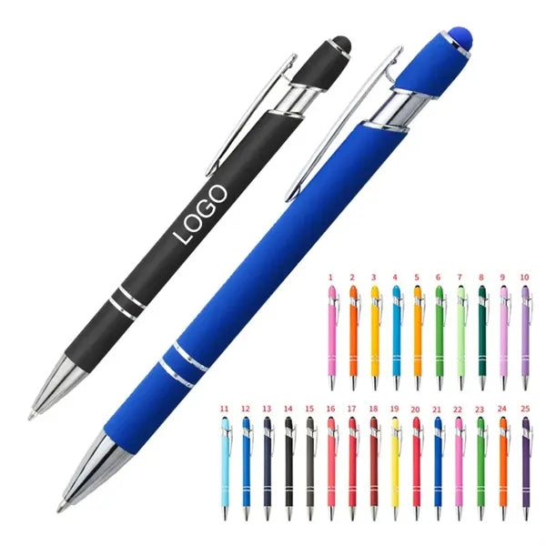 Small MOQ Many Colors Soft Touch Aluminum Stylus Pen