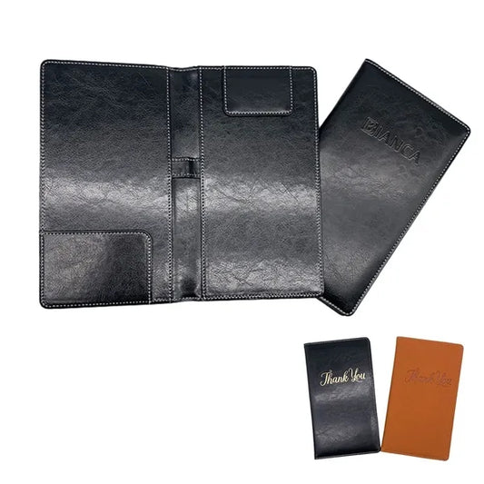 Leather PU server book Restaurant bar Check Presenters