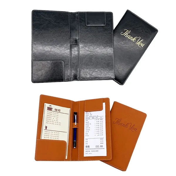 Leather PU server book Restaurant bar Check Presenters