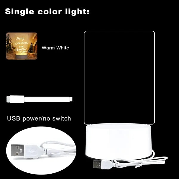 Writing Board Acrylic Night Light Gift