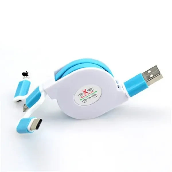 USB Retractable 2-in-1 Charger Data Line