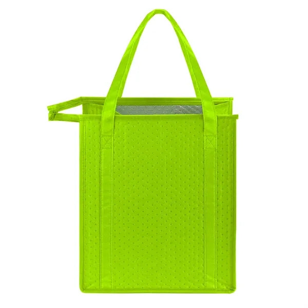 Insulated Grocery Cooler Tote Bag w/ Zipper Closure