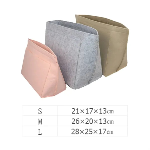 Felt Cosmetic Bag Insert Organizer 28X25X17CM