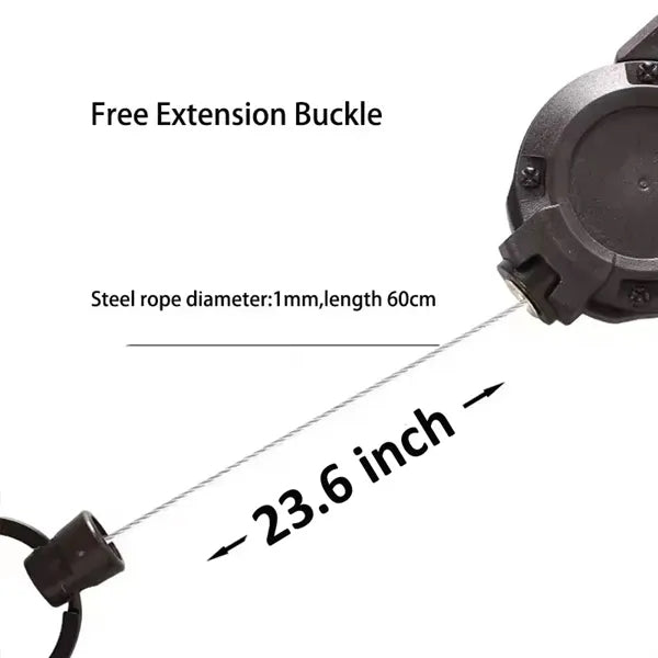 Multitool Carabiner Retractable Keychain Stainless Steel