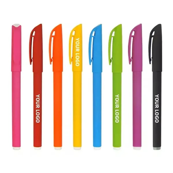 Promotion Plastic Rubber Coated Black Ink Ballpoint Pens