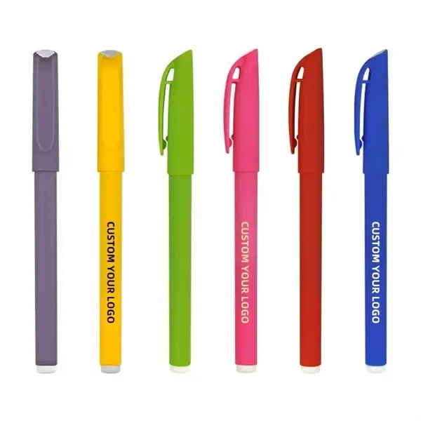 Promotion Plastic Rubber Coated Black Ink Ballpoint Pens