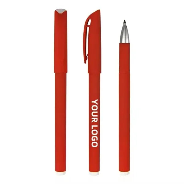 Promotion Plastic Rubber Coated Black Ink Ballpoint Pens