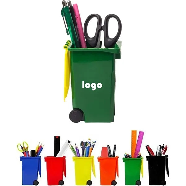Trash Bin Pen Holder Tiny Recycle Can Set Pencil Cup Desktop