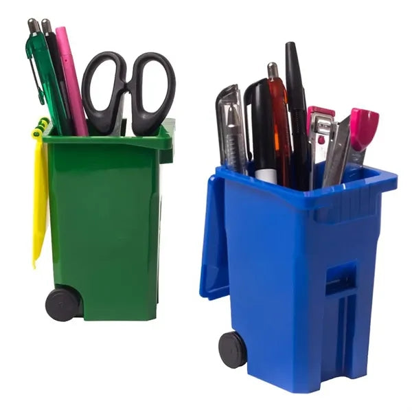 Trash Bin Pen Holder Tiny Recycle Can Set Pencil Cup Desktop