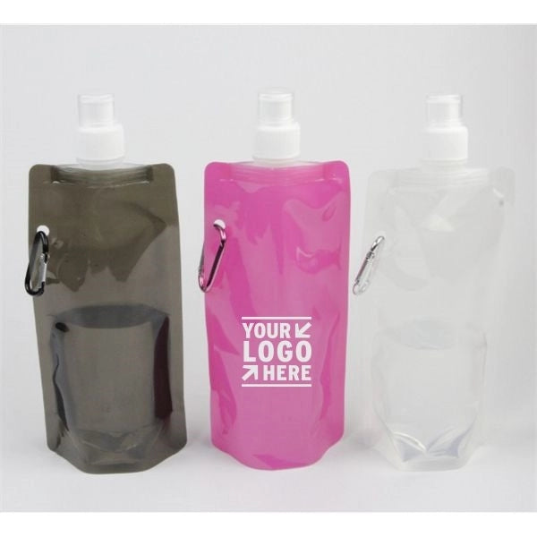 Plastic Sport Water Bag / PVC Collapsible Water Bottle