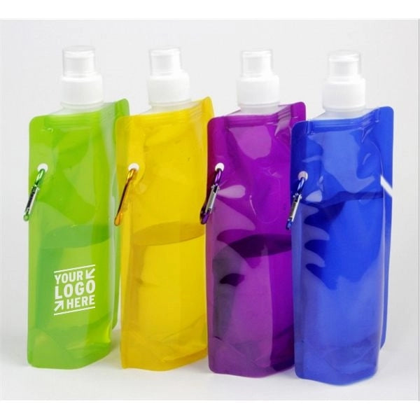 Plastic Sport Water Bag / PVC Collapsible Water Bottle