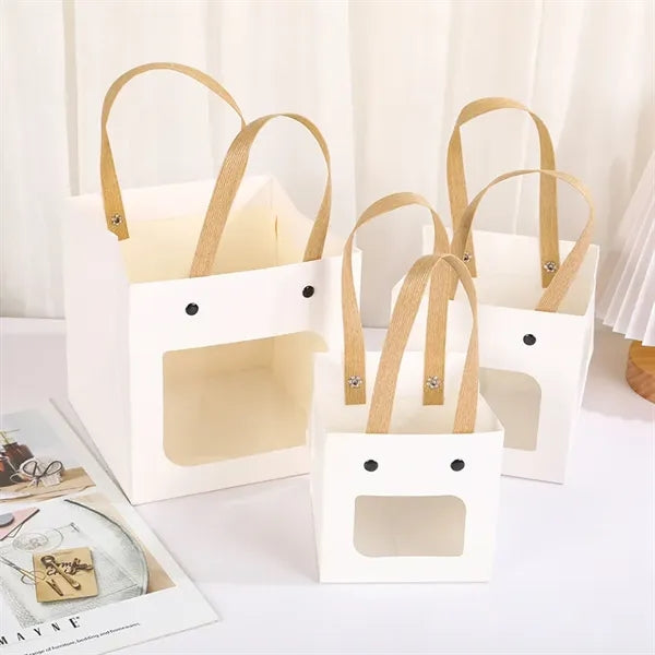 Kraft Paper Bags Gift Box with Window and Handle