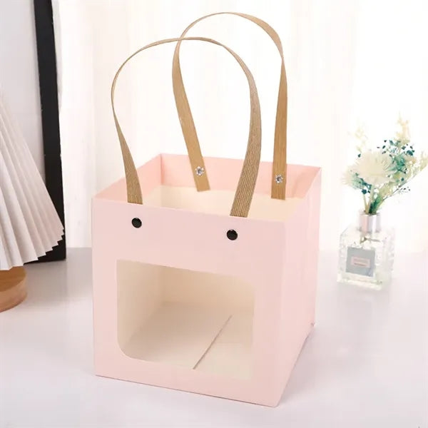 Kraft Paper Bags Gift Box with Window and Handle
