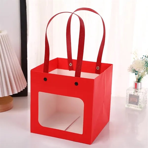 Kraft Paper Bags Gift Box with Window and Handle