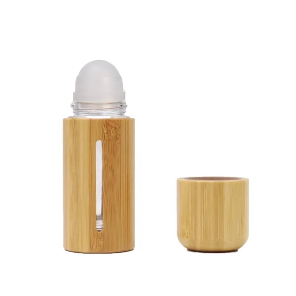 Roll on Bottles with Bamboo Shell Clear Glass Inner