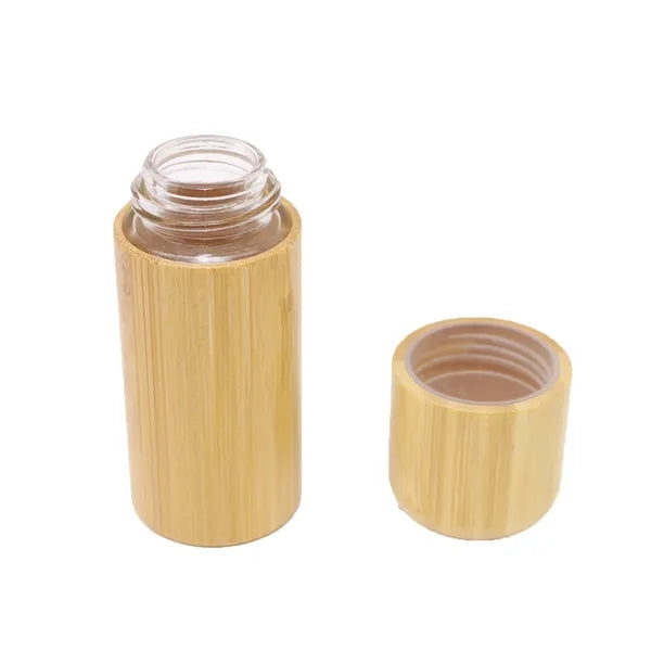 Roll on Bottles with Bamboo Shell Clear Glass Inner