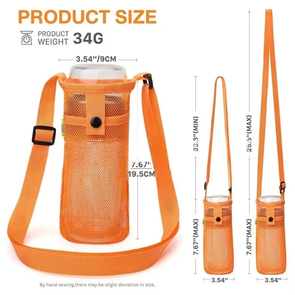 Water Bottle Carrier with Adjustable Strap