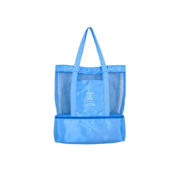 Foldable Mesh Beach Tote Bag with Wet/Dry