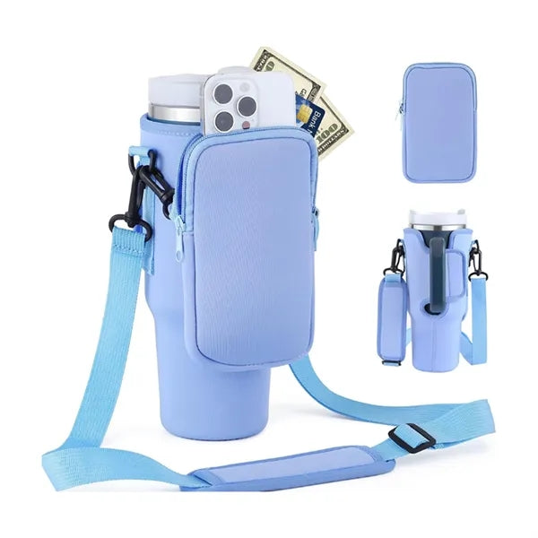 Water Bottle Carrier Bag with Phone Pocket for 40 oz Tumbler