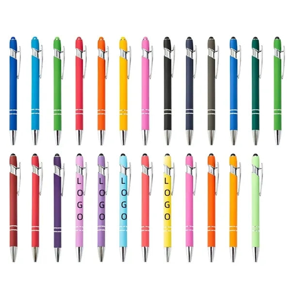 Ballpoint Pen Refillable Soft Touch Click With Stylus Tip
