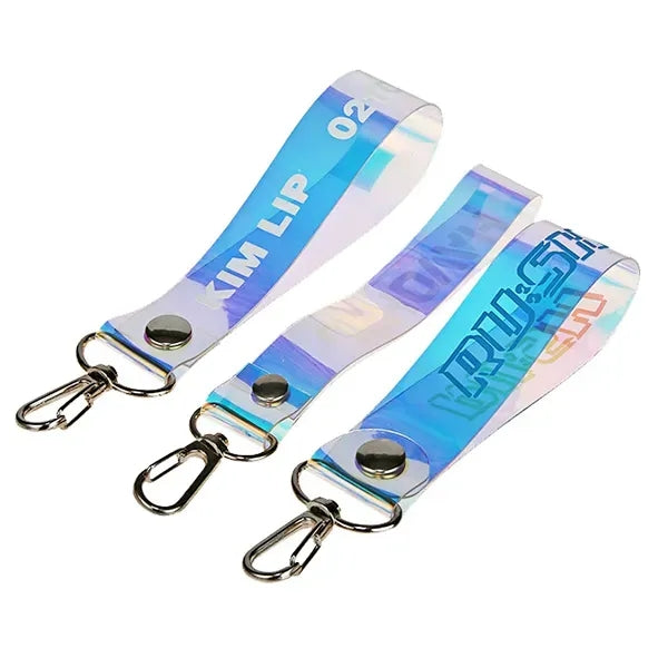 Clear Holographic Wrist Strap Key Holder