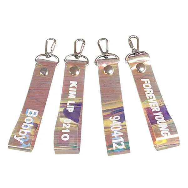 Clear Holographic Wrist Strap Key Holder