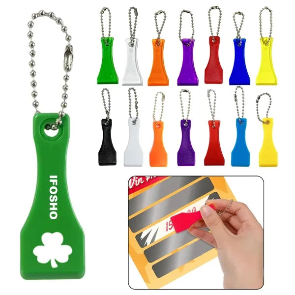 Plastic Lottery Scratcher with Keychain