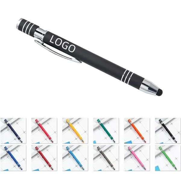 Ballpoint Pen Refillable Soft Touch Click With Stylus Tip