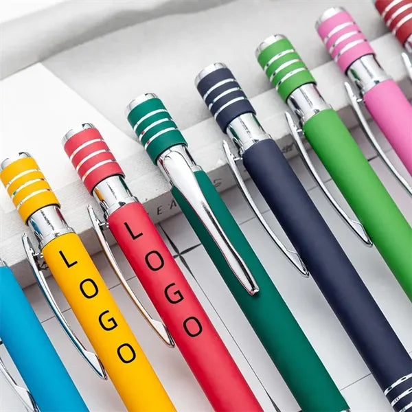 Ballpoint Pen Refillable Soft Touch Click With Stylus Tip