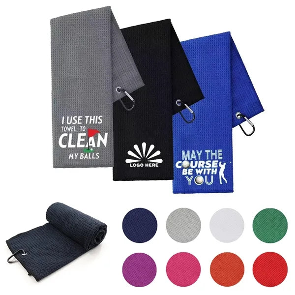 3 Holes Customized Tri-fold Golf Towel