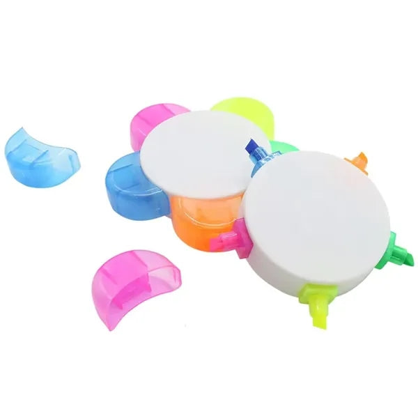 5-in-1 Flower Shape Fluorescent Highlighter Marker