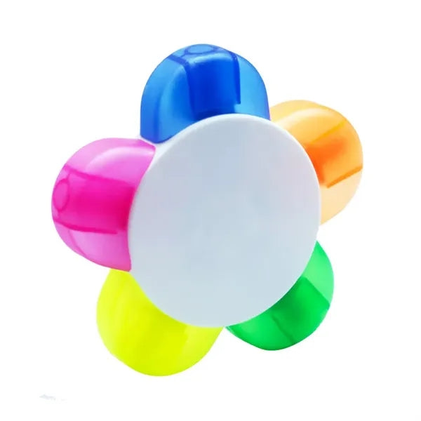 5-in-1 Flower Shape Fluorescent Highlighter Marker