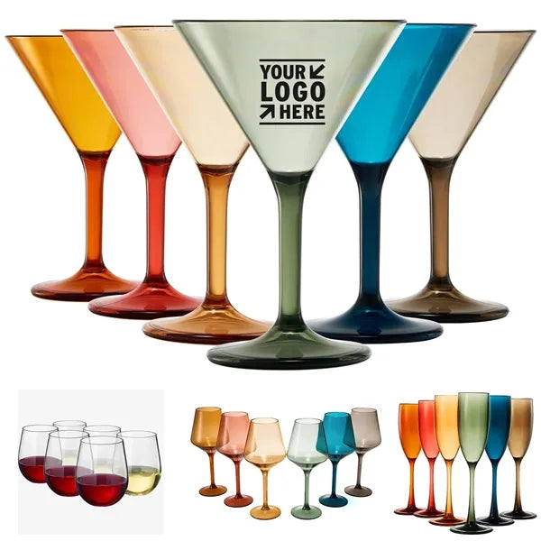 10 Oz Plastic Colored Martini Glass