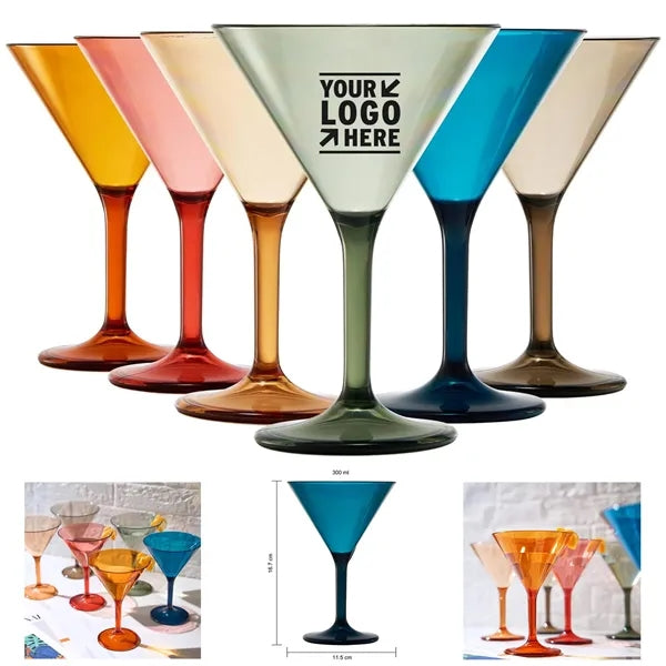 10 Oz Plastic Colored Martini Glass