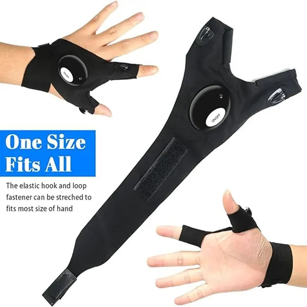 LED Flashlight Gloves Finger Lights Fishing Repairing Gadget