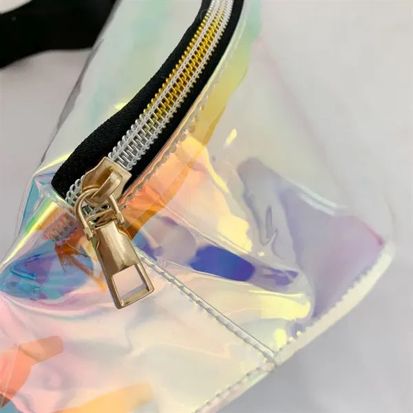 13" Transparent Glitter Laser PVC Fanny Pack Waist Bag